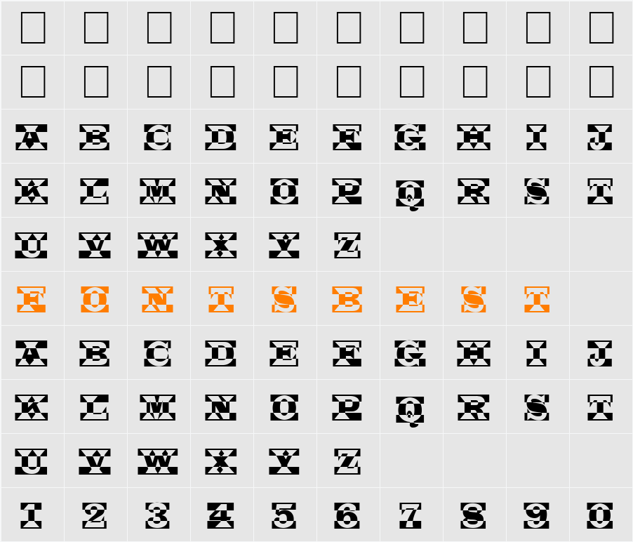 a_LatinoTitulPlDc Character Map