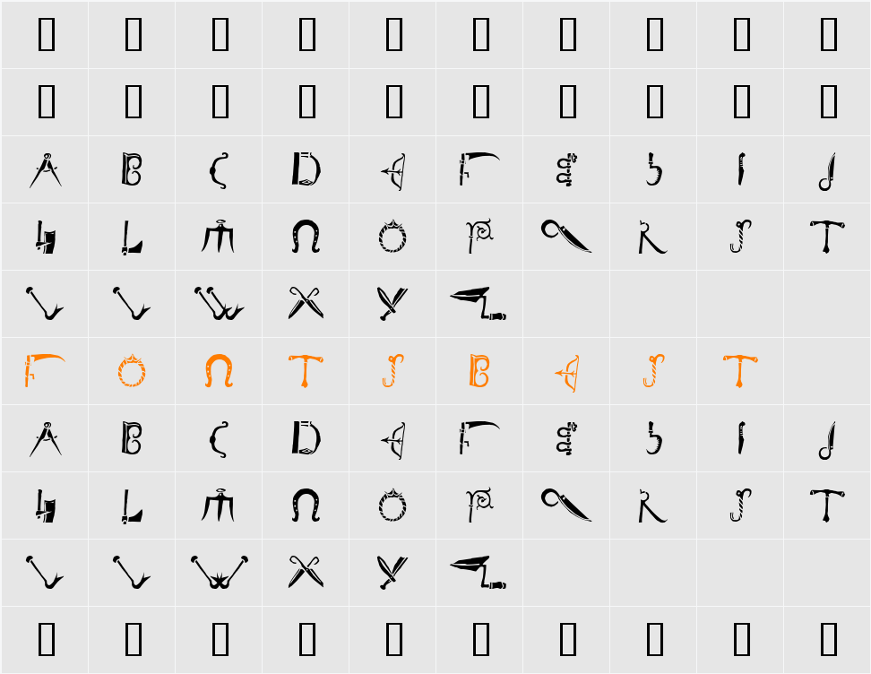 DeBalmeInitials Character Map