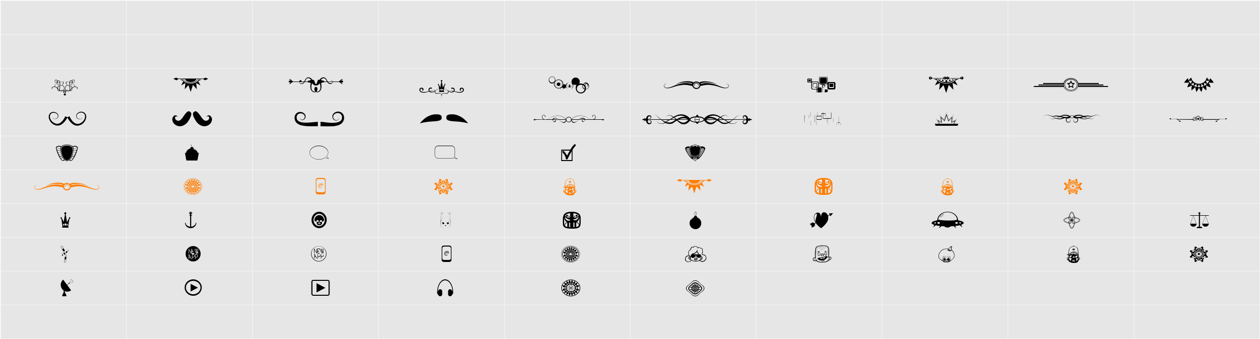 Ornament mix Character Map