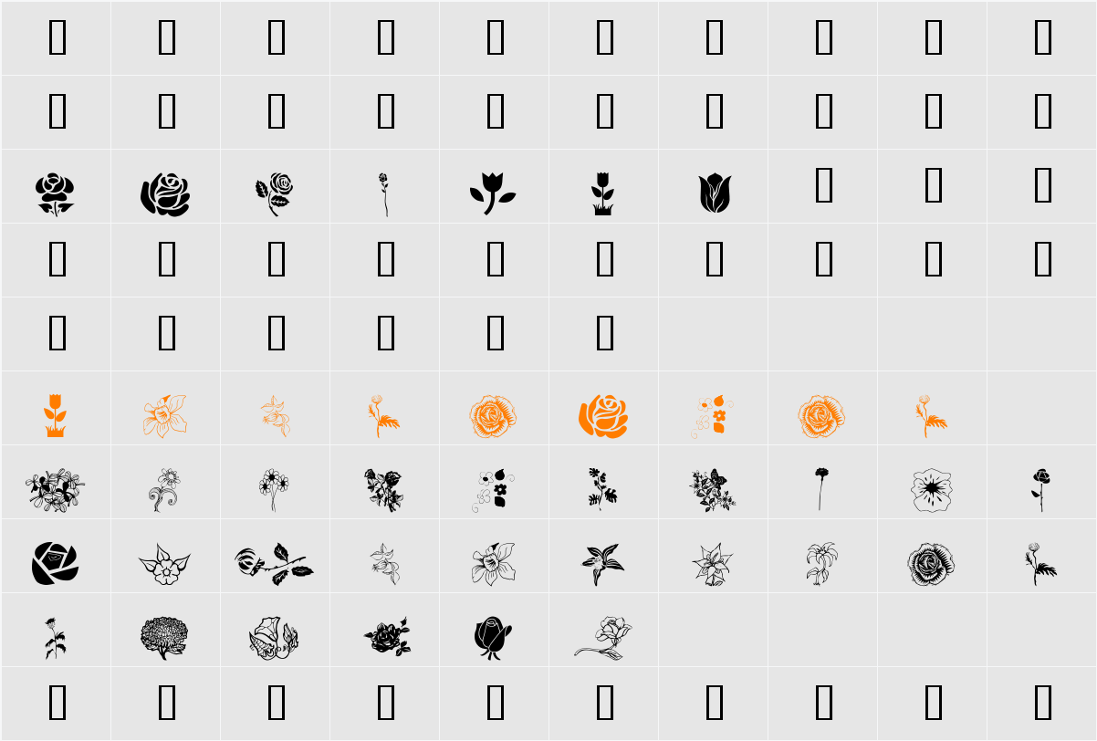 wmflowers1 Character Map