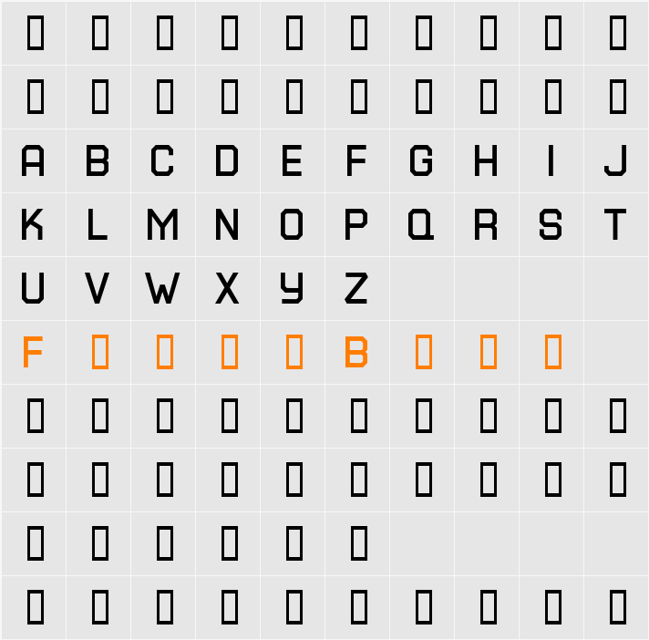 Square40 Character Map