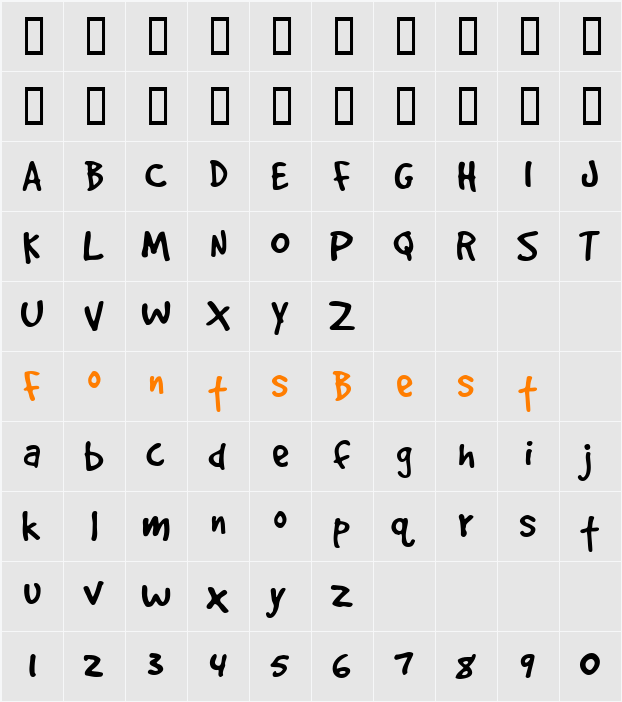 GoodDog Plain Character Map