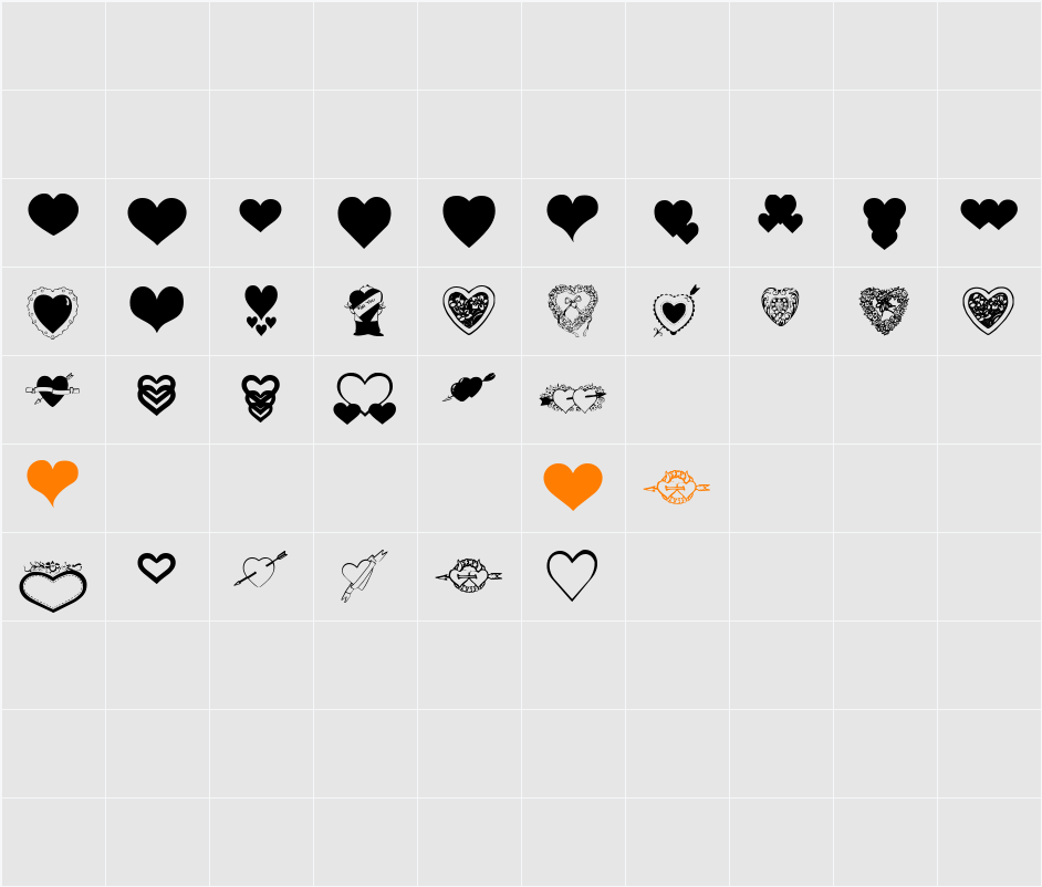 Dizzinz SweetHearts Character Map