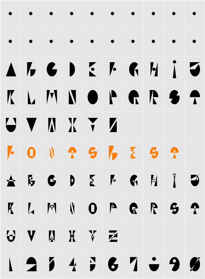 Bloky Character Map