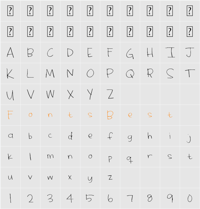 MTF Hoo Rah Character Map