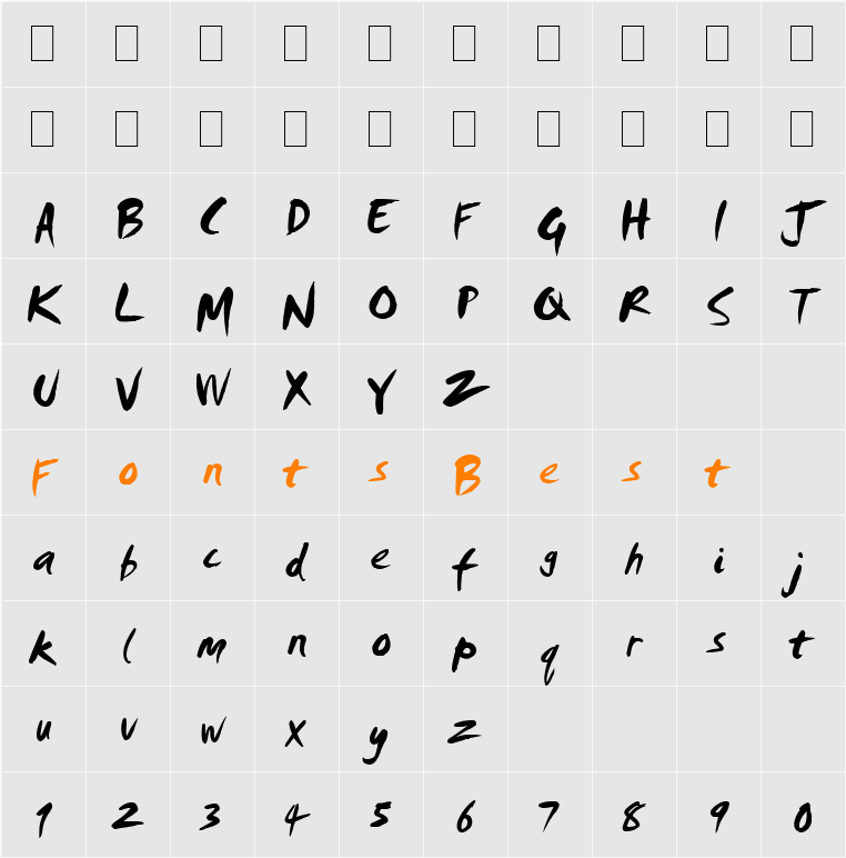 Smudger LET Character Map
