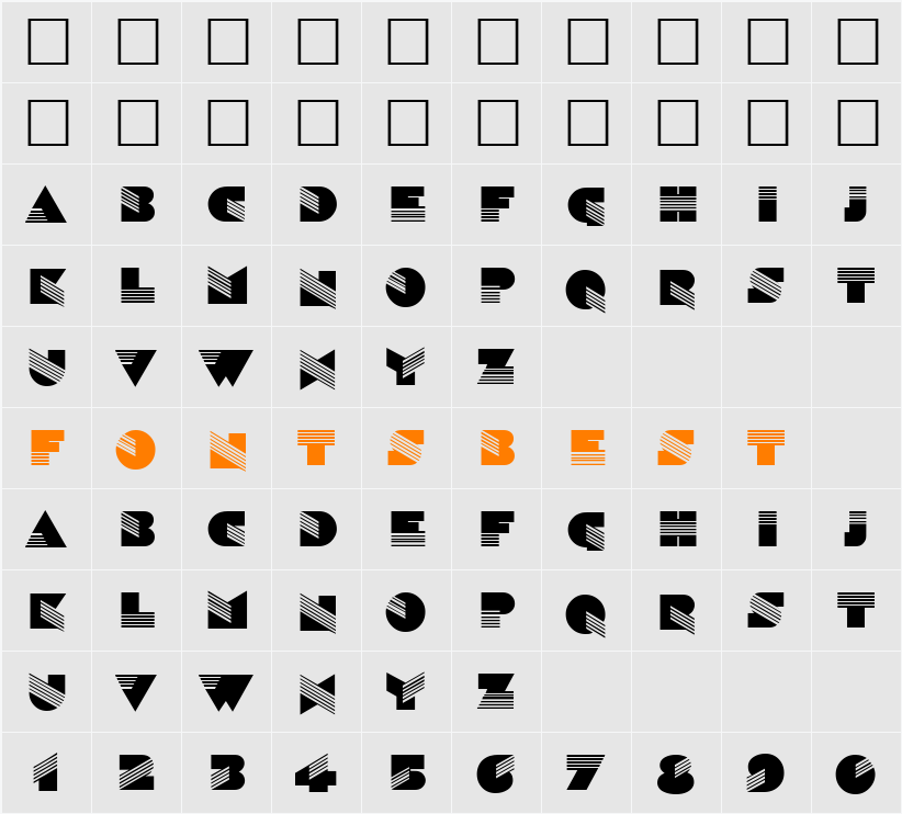 PT Moda Character Map