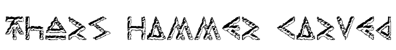 Thors Hammer Carved Font Image
