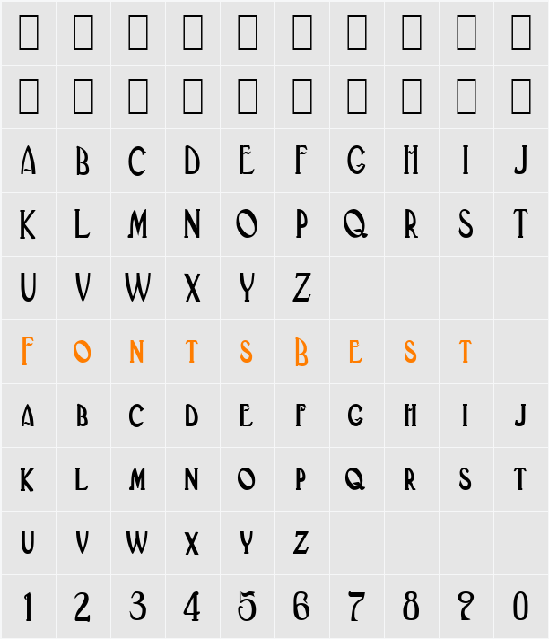 Deco-Condensed Character Map