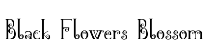 Black Flowers Blossom  Font Image