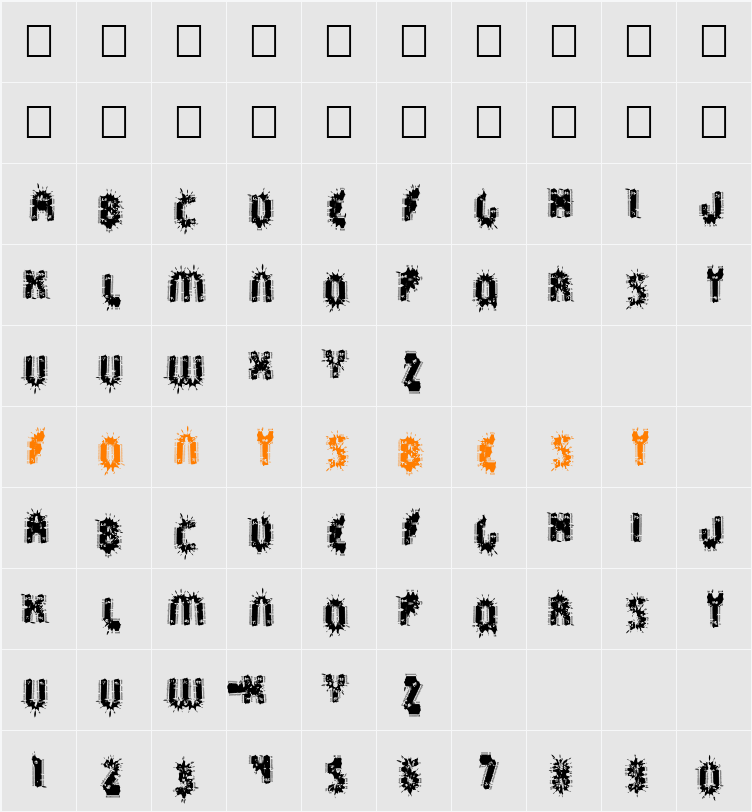 Spräckaren Character Map