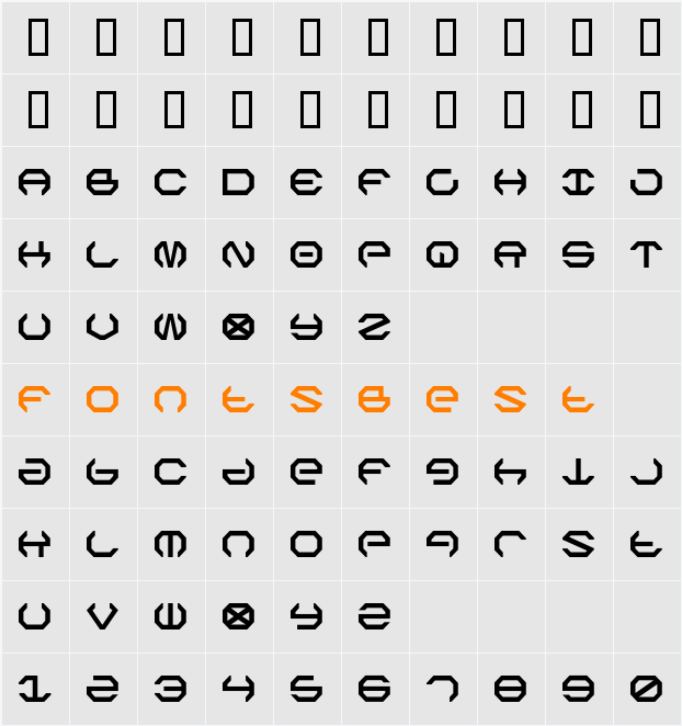 Omega Sentry Character Map