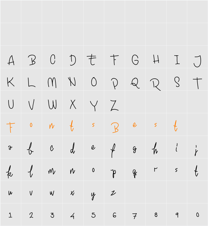 Ekologie Hand PERSONAL USE Character Map