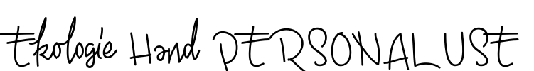 Ekologie Hand PERSONAL USE Font Image