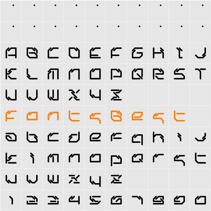 ltr-06:artcore Character Map