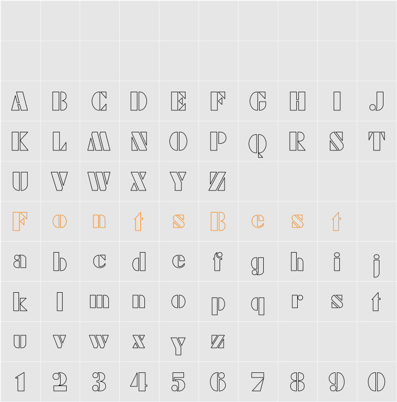 Rodchenko Hollow Character Map
