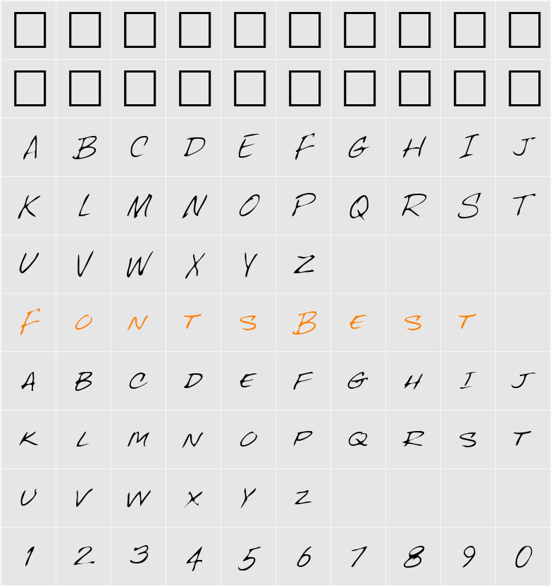 LEHN096 Character Map