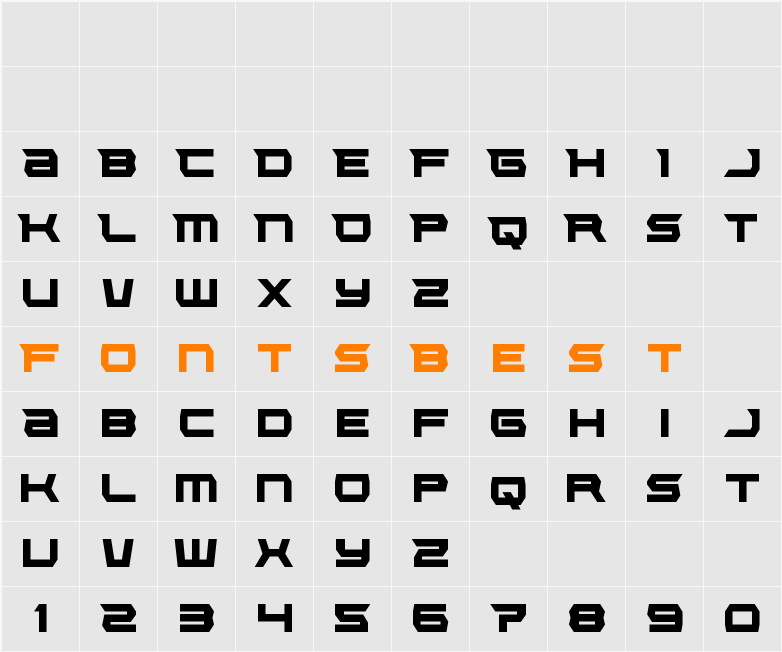 Lethal Force Condensed Character Map