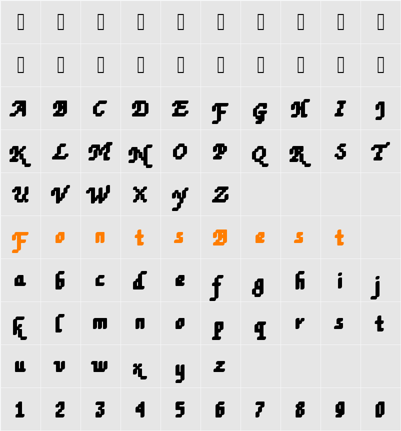 Rough79 Becker Character Map