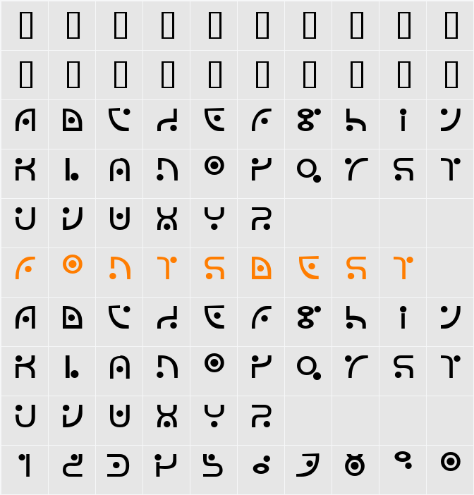 JI-Smoggy Character Map