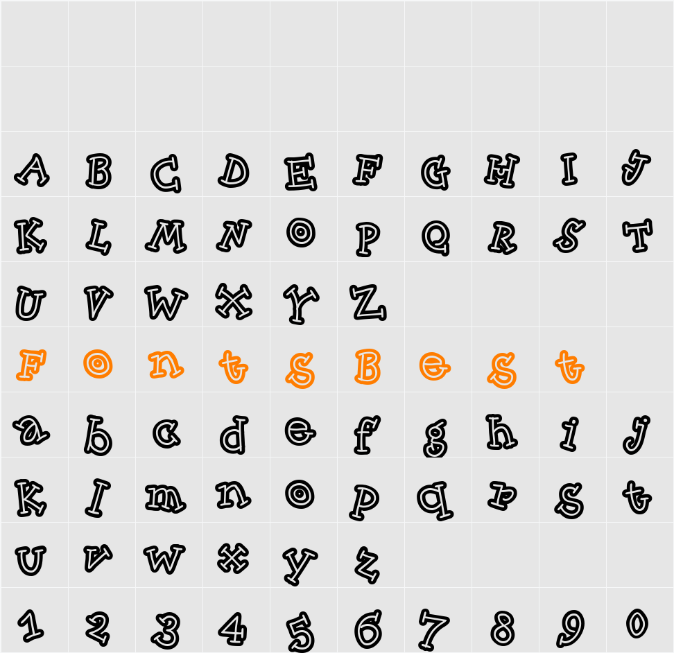 SkinnyCapKick Character Map
