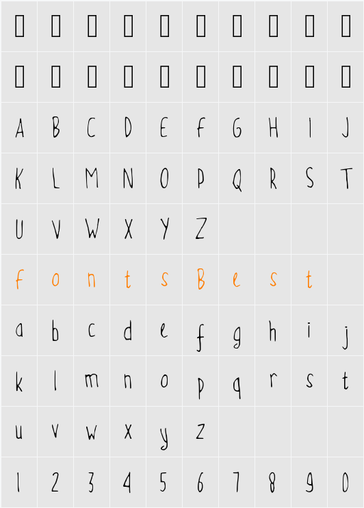 MNSUMMERBREEZE Character Map