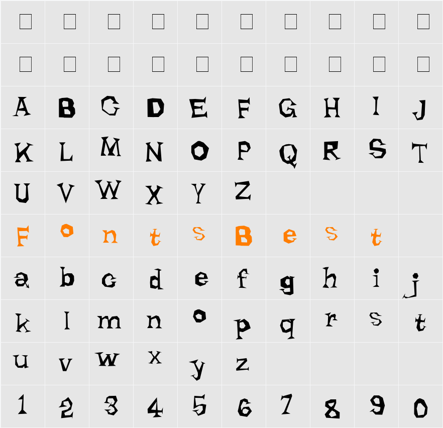 321-CAI978 Character Map