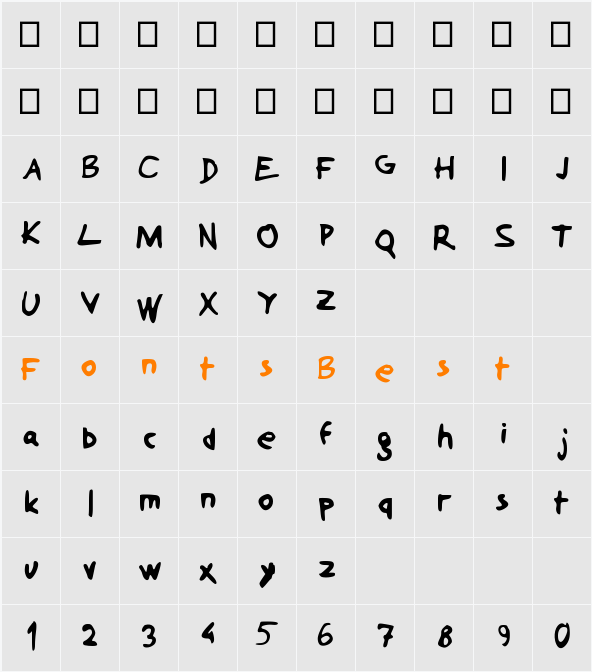 toilet tag Character Map