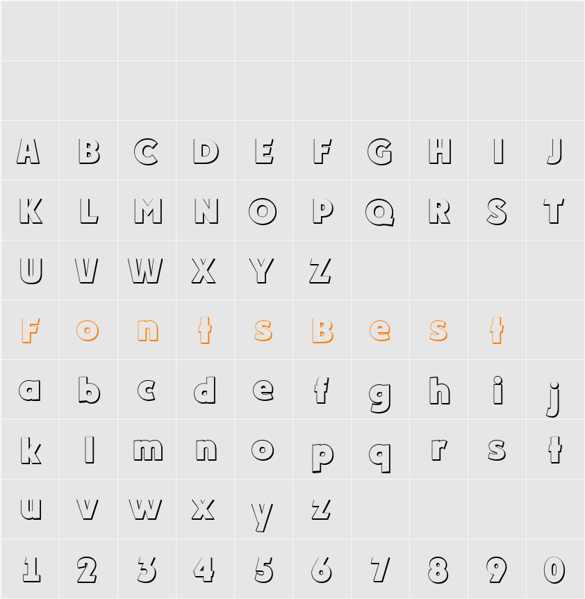 a_Plakat3Dxtr Character Map