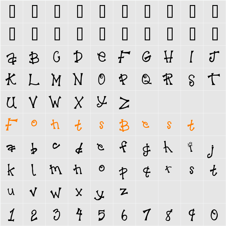 SAKrazy4Scraps Character Map