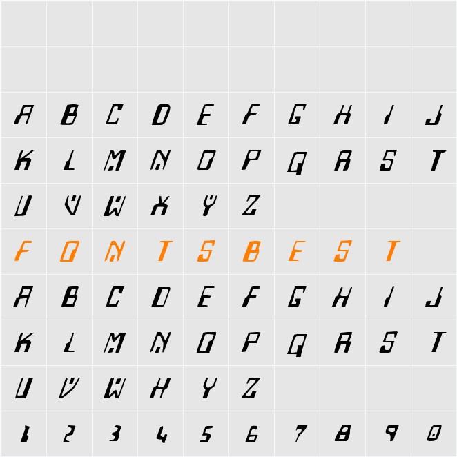 Homemade Robot Italic Character Map