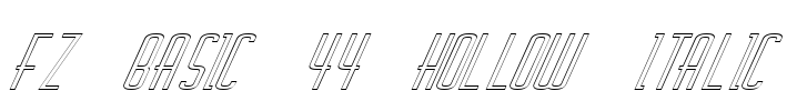 FZ BASIC 44 HOLLOW ITALIC Font Image