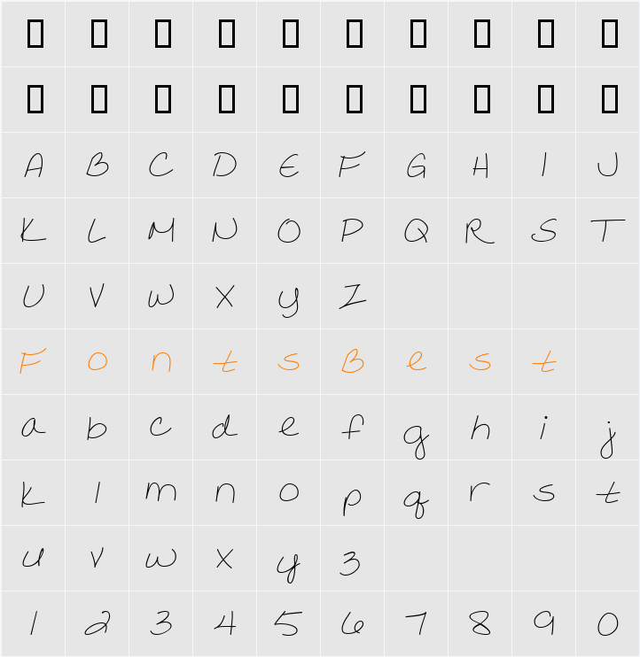 LD Fine Print 14 Character Map