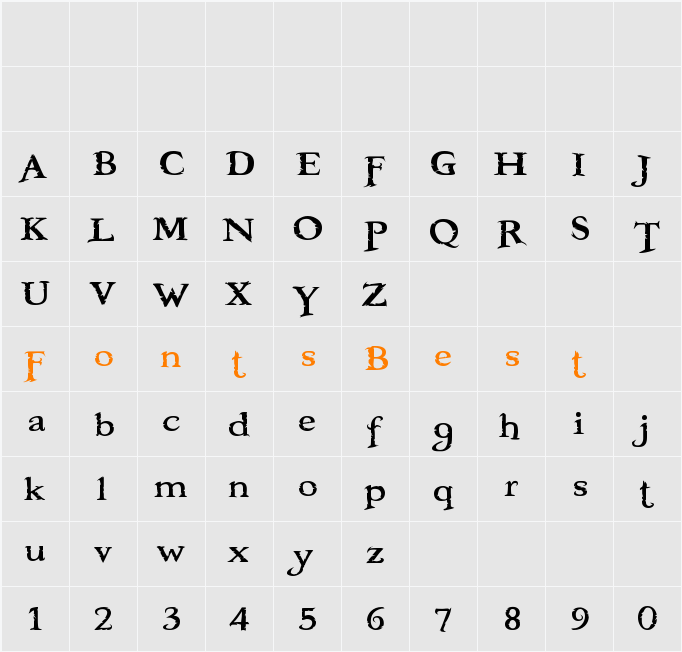 Booter - Five Zero Character Map