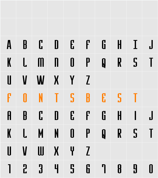 Y-Files Extra-Expanded Character Map