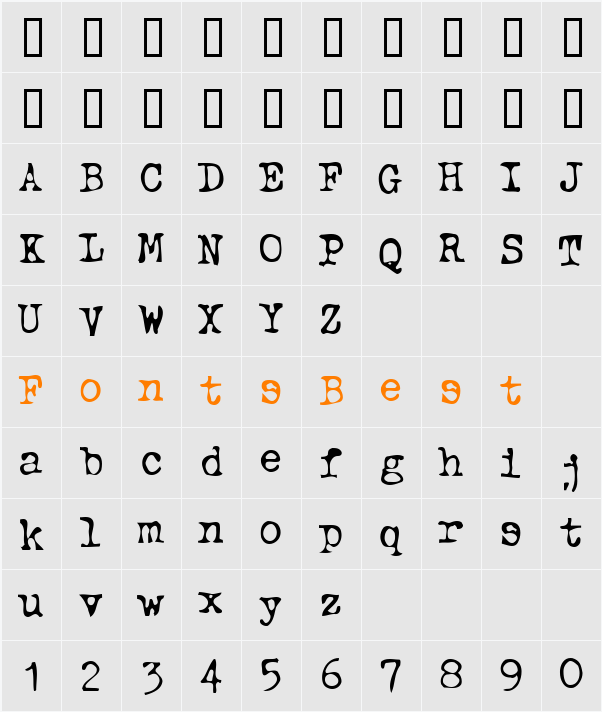 Typewriter Character Map