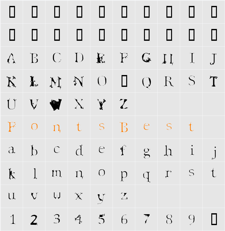 Spyhink Character Map