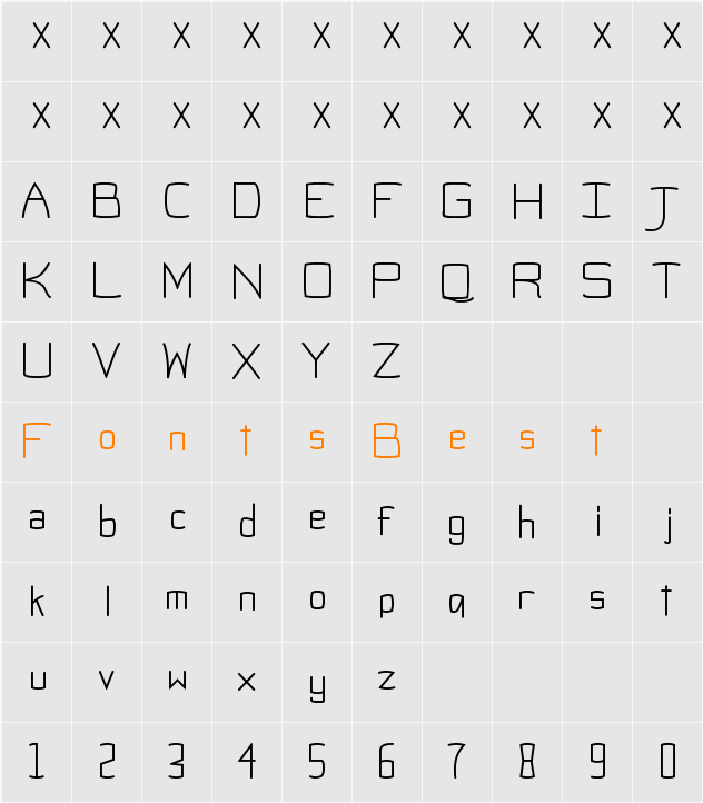 Obti Sans Neue Character Map