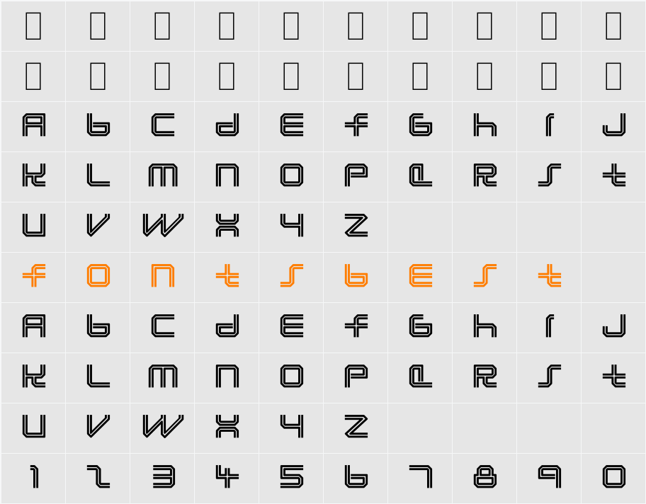 Lunasol Character Map