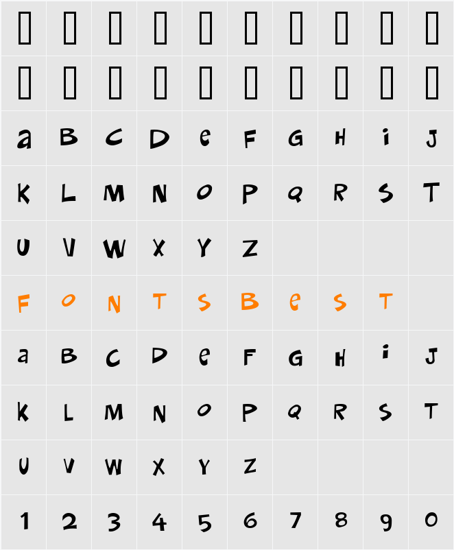 DenneyTwo Character Map