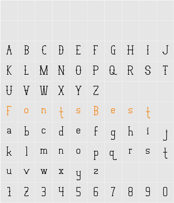 Vloderstone Bold Character Map