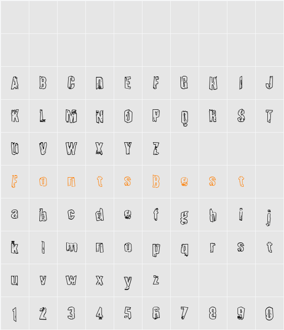 Quarrystone Outline Character Map