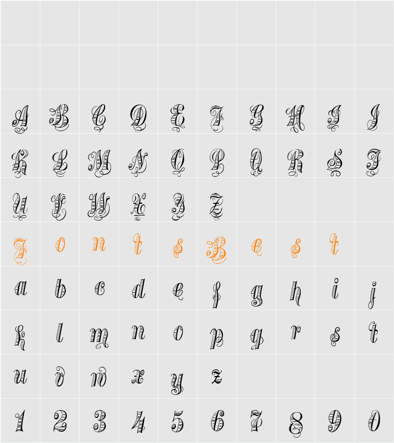 Treasury Gold Character Map