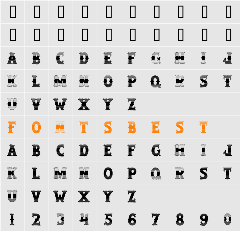 SalloonStripeEnds Character Map