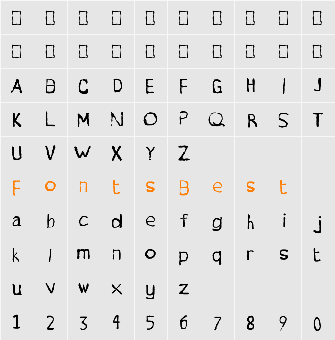 Wonky Typewriter Character Map