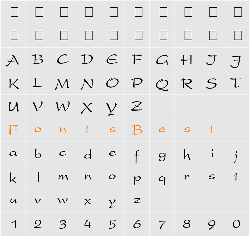 Precidio Character Map