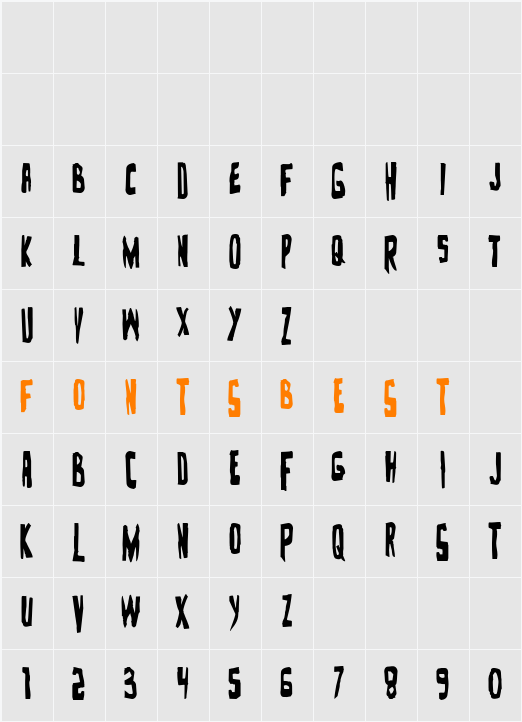 Zakenstein Condensed Character Map