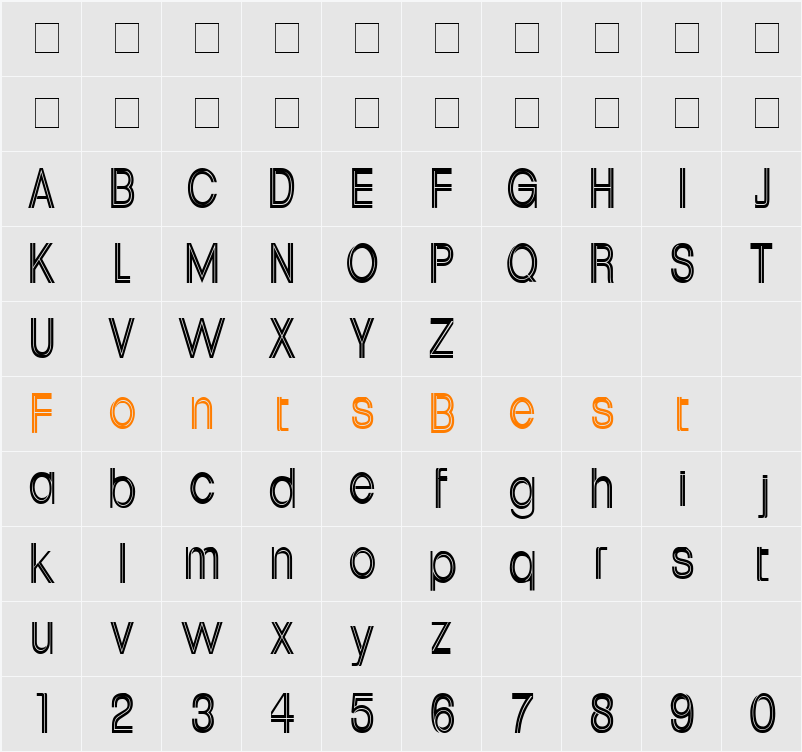 Upperville Condensed Character Map