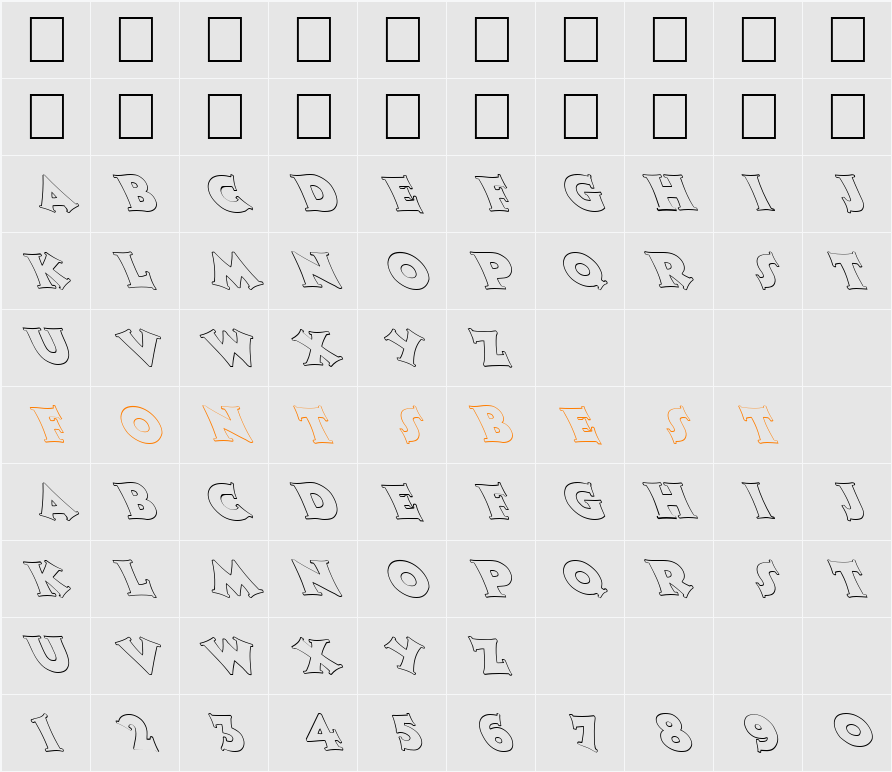 FZ JAZZY 13 HOLLOW LEFTY Character Map