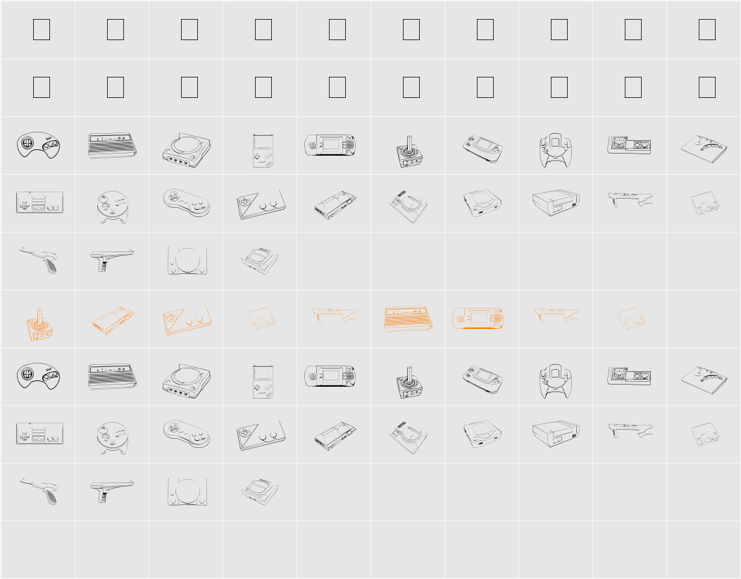 Vintage Video Games Character Map